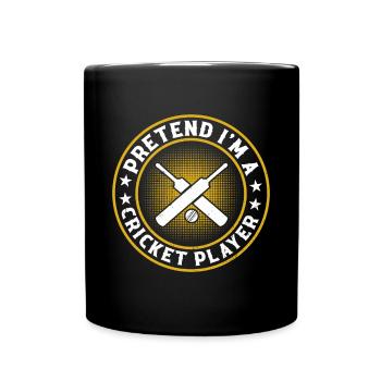 Cricketing Cricket - Pretend I'm A Cricket Player - Full Colour Mug - black - Front
