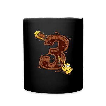 Construction Machinery 3rd Birthday - Full Colour Mug - black - Front