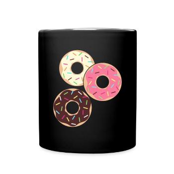 Donut sur le thème Donut pulvérisé drôle mignon - Mug uni - noir - Devant
