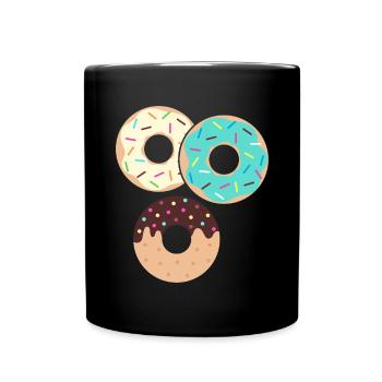 Donut sur le thème Donut pulvérisé drôle mignon - Mug uni - noir - Devant
