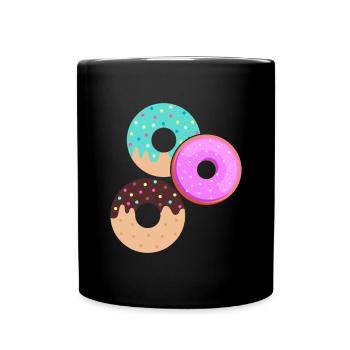 Donut sur le thème Donut pulvérisé drôle mignon - Mug uni - noir - Devant