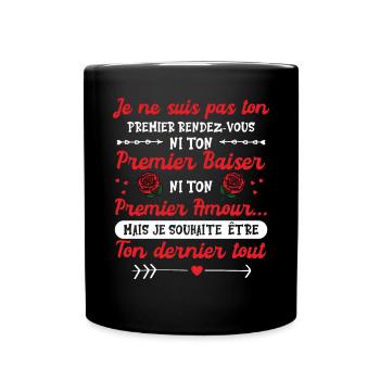 Cadeau Saint Valentin Homme Femme humour roses - Mug uni - noir - Devant