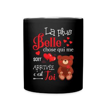 Cadeau Saint Valentin Homme Femme humour Ourson - Mug uni - noir - Devant