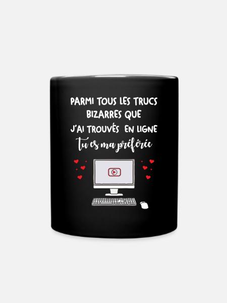 Cadeau Saint Valentin Homme Femme Humour Internet - Mug uni - noir