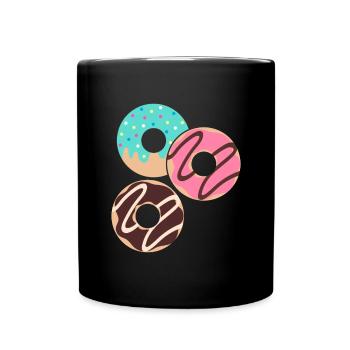 Donut sur le thème Donut pulvérisé drôle mignon - Mug uni - noir - Devant