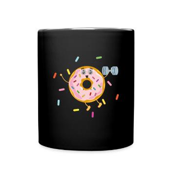 Donut sur le thème Donut pulvérisé drôle mignon - Mug uni - noir - Devant