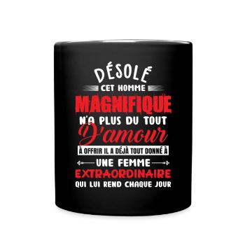 Cadeau Saint Valentin Homme Magnifique Amoureux - Mug uni - noir - Devant