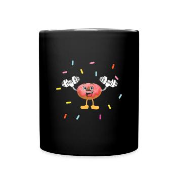 Donut sur le thème Donut pulvérisé drôle mignon - Mug uni - noir - Devant