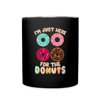 Donut sur le thème Donut pulvérisé drôle mignon - Mug uni - noir - Devant
