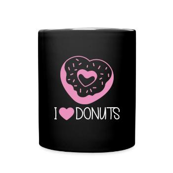 Donut sur le thème Donut pulvérisé drôle mignon - Mug uni - noir - Devant