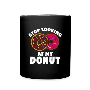 Donut sur le thème Donut pulvérisé drôle mignon - Mug uni - noir - Devant