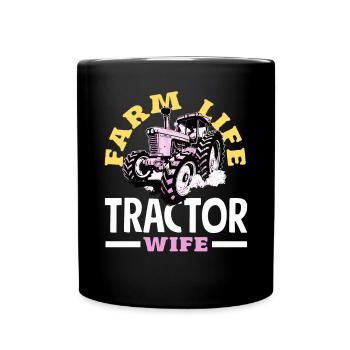 Vie à la ferme, femme de tracteur - Mug uni - noir - Devant