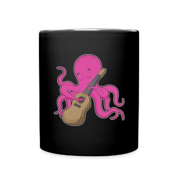Octopus Musician Guitar Music - Full Colour Mug - black - Front