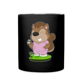 Eichhörnchen Krankenschwester Medizin - Tasse einfarbig - Schwarz - Vorne