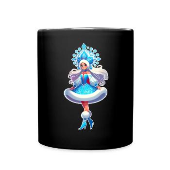 Ded Moroz Snegurotschka russischer Weihnachtsmann - Tasse einfarbig - Schwarz - Vorne