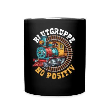 Blutgruppe H0 positiv Eisenbahner Geschenkidee - Tasse einfarbig - Schwarz - Vorne