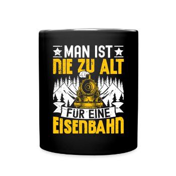 Eisenbahn Eisenbahner Geschenk Modeleisenbahn - Tasse einfarbig - Schwarz - Vorne