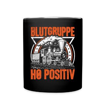 Blutgruppe H0 positiv Modeleisenbahner Geschenk - Tasse einfarbig - Schwarz - Vorne