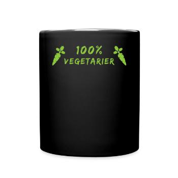 Stolzer Vegetarier - 100% Pflanzlich - Tasse einfarbig - Schwarz - Vorne