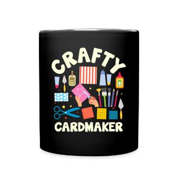 Paper Crafting Cardmaker Handmade Crafter Card - Full Colour Mug - black - Front