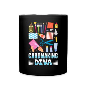 Papierbasteln Cardmaker Handmade Crafter Karte - Tasse einfarbig - Schwarz - Vorne