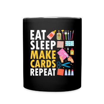 Paper Crafting Cardmaker Handmade Crafter Card - Full Colour Mug - black - Front
