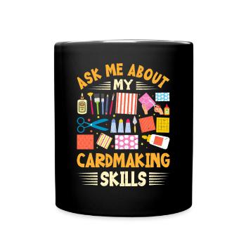 Paper Crafting Cardmaker Handmade Crafter Card - Full Colour Mug - black - Front