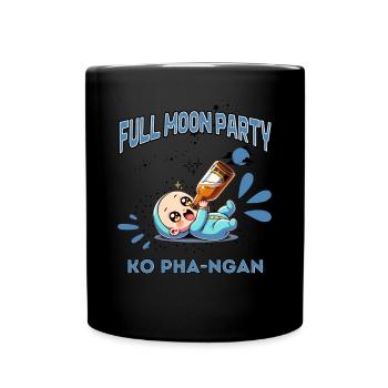 Full Moon Party Koh Phangan - Tasse einfarbig - Schwarz - Vorne