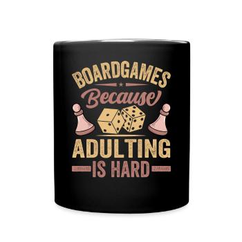 Jeux de société - Parce qu’il est difficile d’être adulte - Mug uni - noir - Devant