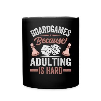 Jeux de société - Parce qu’il est difficile d’être adulte - Mug uni - noir - Devant
