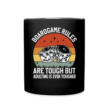 Board Game Rules - But Adulting Is Tougher - Full Colour Mug - black - Front