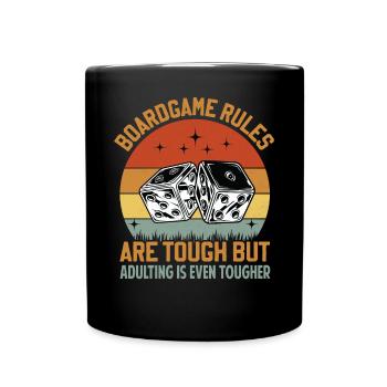 Board Game Rules - But Adulting Is Tougher - Full Colour Mug - black - Front