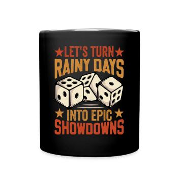 Brettspiel Spruch - Turning Rainy Days Board game - Tasse einfarbig - Schwarz - Vorne