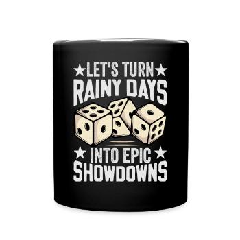 Brettspiel Spruch - Turning Rainy Days Board game - Tasse einfarbig - Schwarz - Vorne