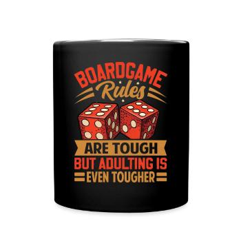 Board Game Rules - But Adulting Is Tougher - Full Colour Mug - black - Front