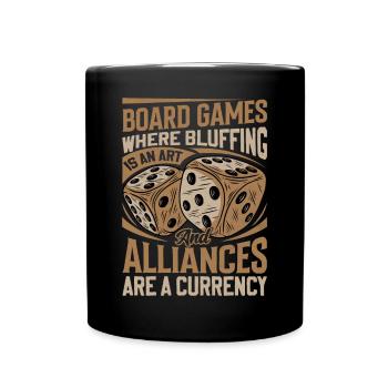 Dicton de jeu de société - Les alliances sont des devises - Mug uni - noir - Devant