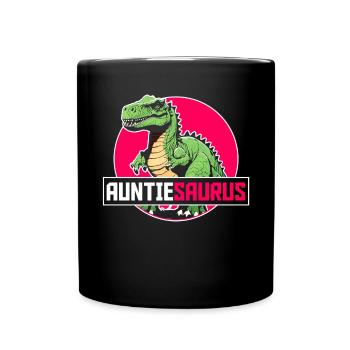 Tanteaurus T Rex Dinosaur Aunt Saurus Family - Full Colour Mug - black - Front