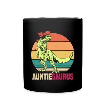 Tanteaurus T Rex dinosaure tante famille Saurus - Mug uni - noir - Devant