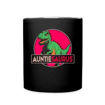 Tanteaurus T Rex Dinosaur Aunt Saurus Family - Full Colour Mug - black - Front