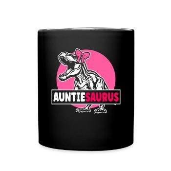 Tanteaurus T Rex Dinosaur Aunt Saurus Family - Full Colour Mug - black - Front