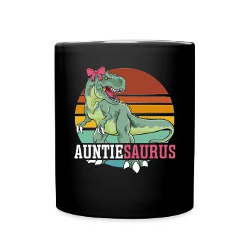 Tanteaurus T Rex Dinosaur Aunt Saurus Family - Full Colour Mug - black - Front