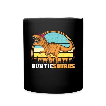 Tanteaurus T Rex Dinosaur Aunt Saurus Family - Full Colour Mug - black - Front