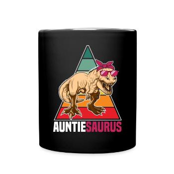Tanteaurus T Rex Dinosaur Aunt Saurus Family - Full Colour Mug - black - Front