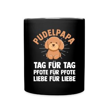 dog dog dad dad poodle dad poodle poodle - Full Colour Mug - black - Front