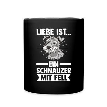 Hund Schnauzer Riesenschnauzer - Tasse einfarbig - Schwarz - Vorne