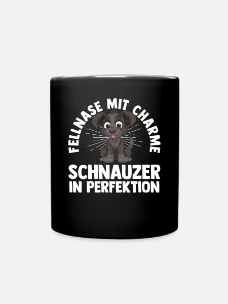 Hund Schnauzer Riesenschnauzer - Tasse einfarbig - Schwarz