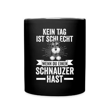 Hund Schnauzer Riesenschnauzer - Tasse einfarbig - Schwarz - Vorne