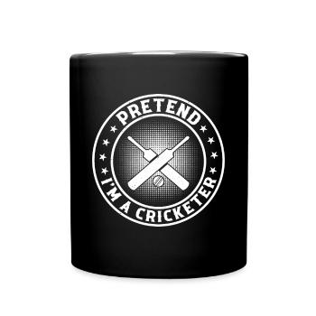 Cricketing Cricket Player - Pretend I'm A Crickete - Full Colour Mug - black - Front