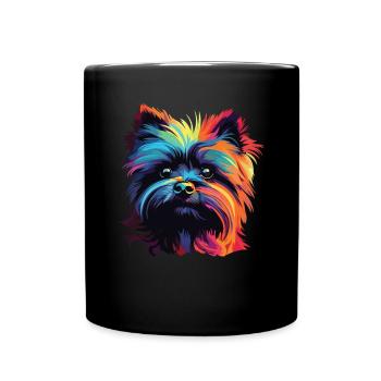 Aquarelle colorée Affenpinscher - Mug uni - noir - Devant