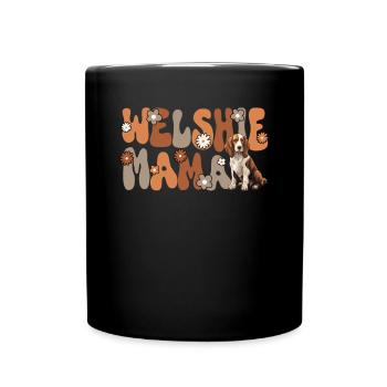 Welsh Springer Spaniel Groovy Welshie Mama - Full Colour Mug - black - Front